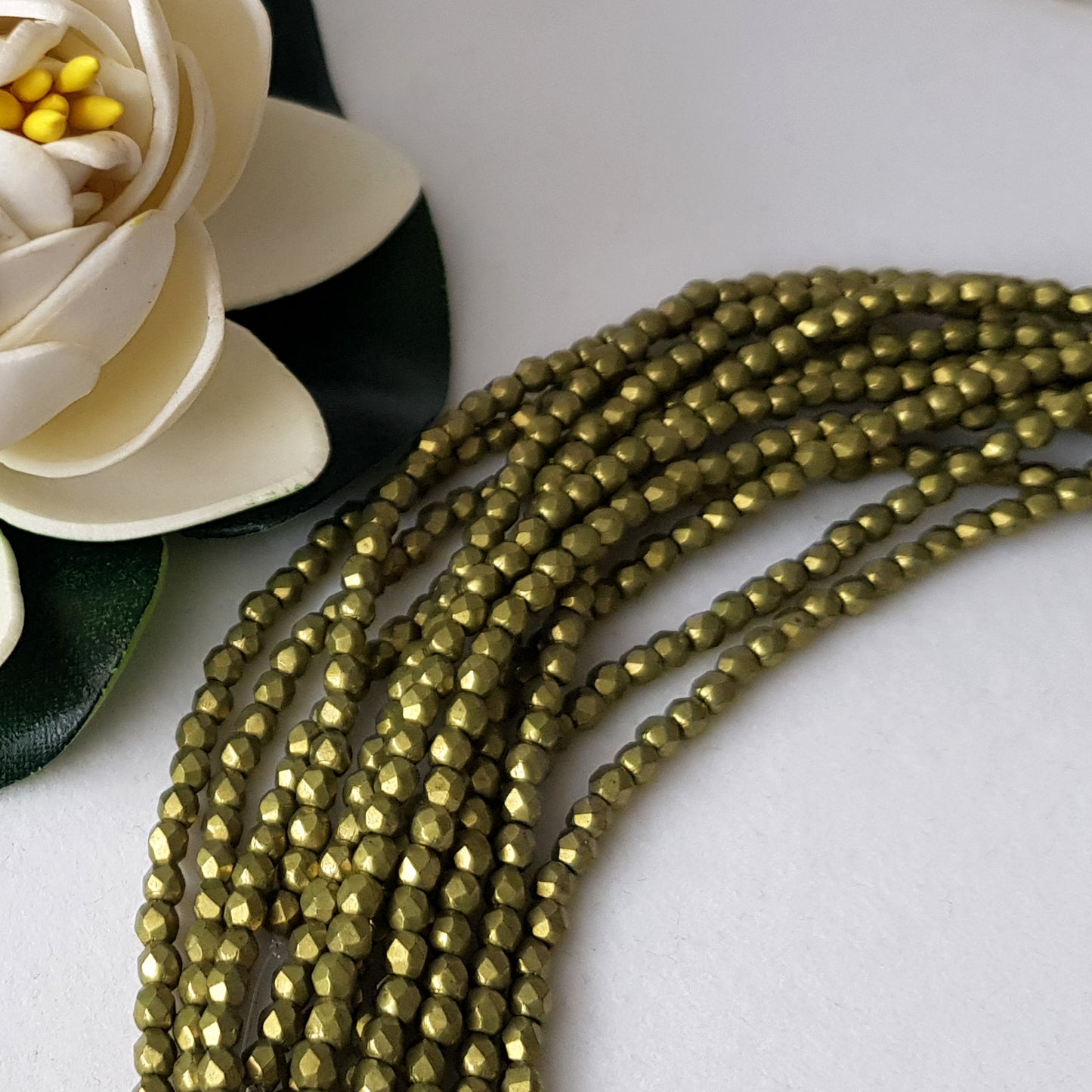 Czech Fire Polished - Meadowlark Saturated Metallic 3mm Round 50 Bead Strand | FP-03-05A03 | Beading Supply