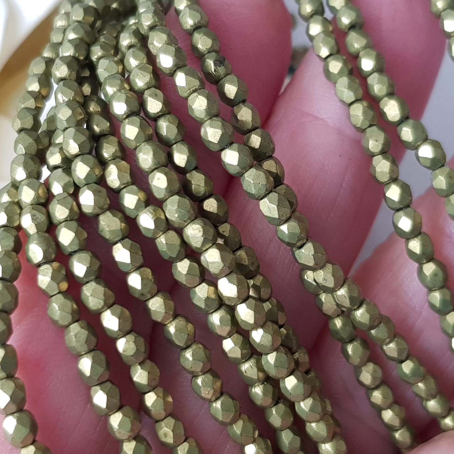 Czech Fire Polished - Meadowlark Saturated Metallic 3mm Round 50 Bead Strand | FP-03-05A03 | Beading Supply