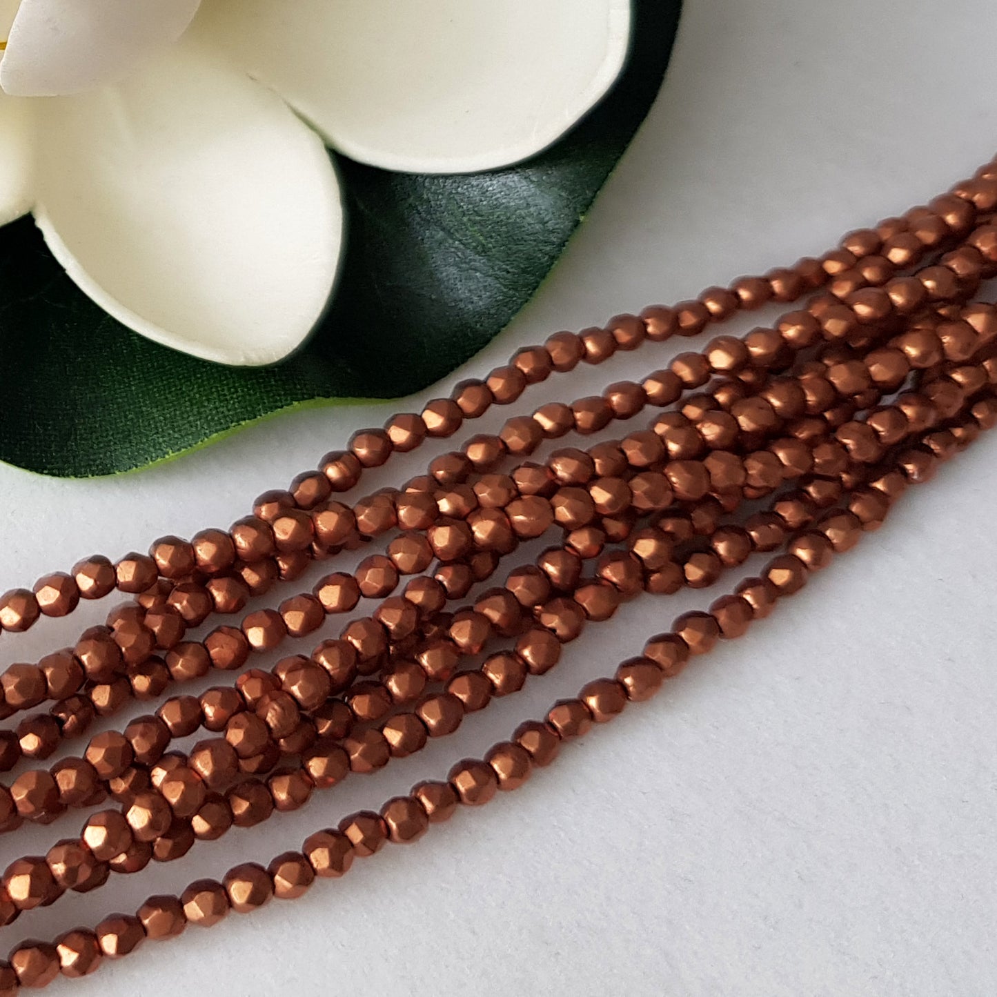 Fire Polished - Hazel Saturated Metallic 3mm Round 50 Bead Strand | FP-03-07B05 | Beading Supply