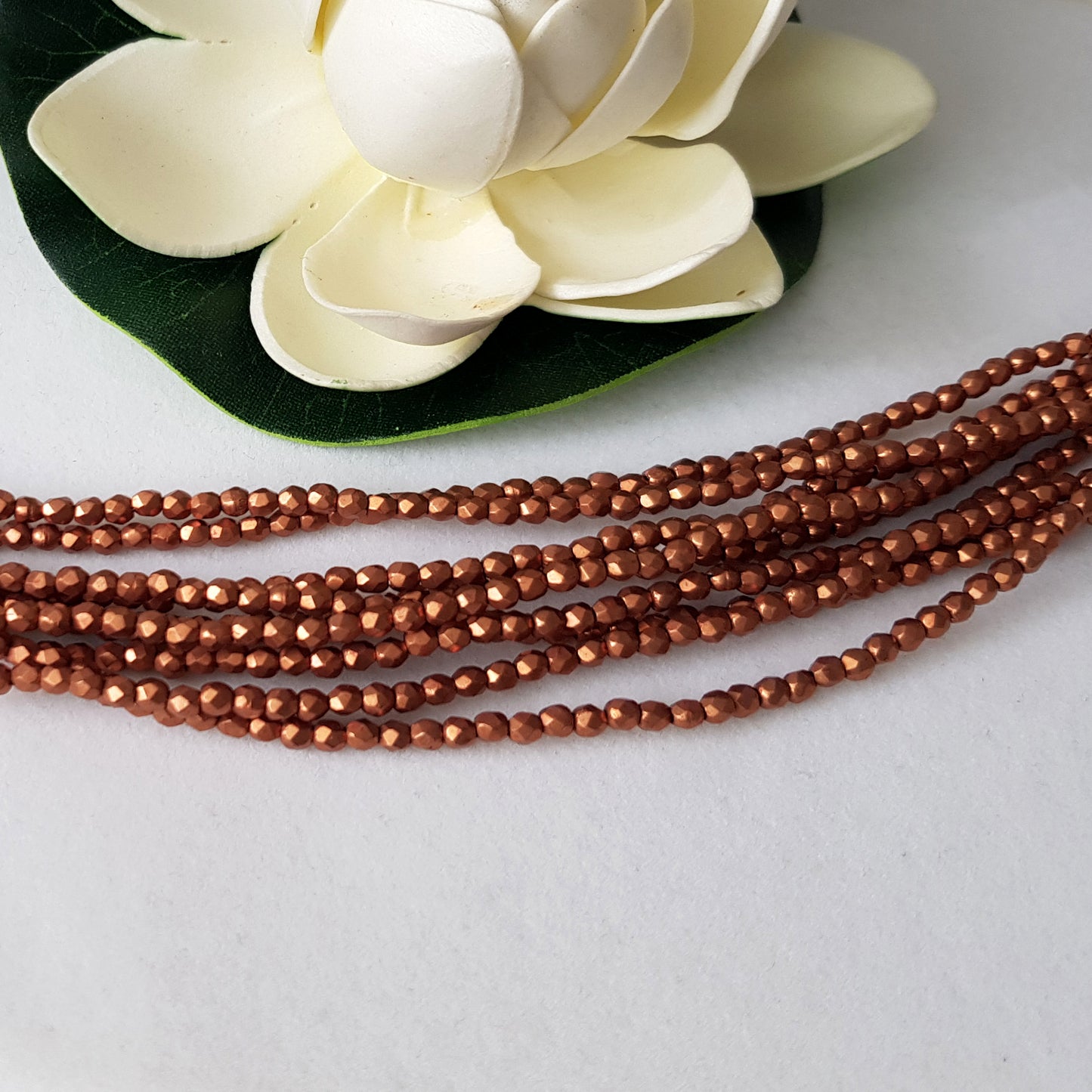 Fire Polished - Hazel Saturated Metallic 3mm Round 50 Bead Strand | FP-03-07B05 | Beading Supply