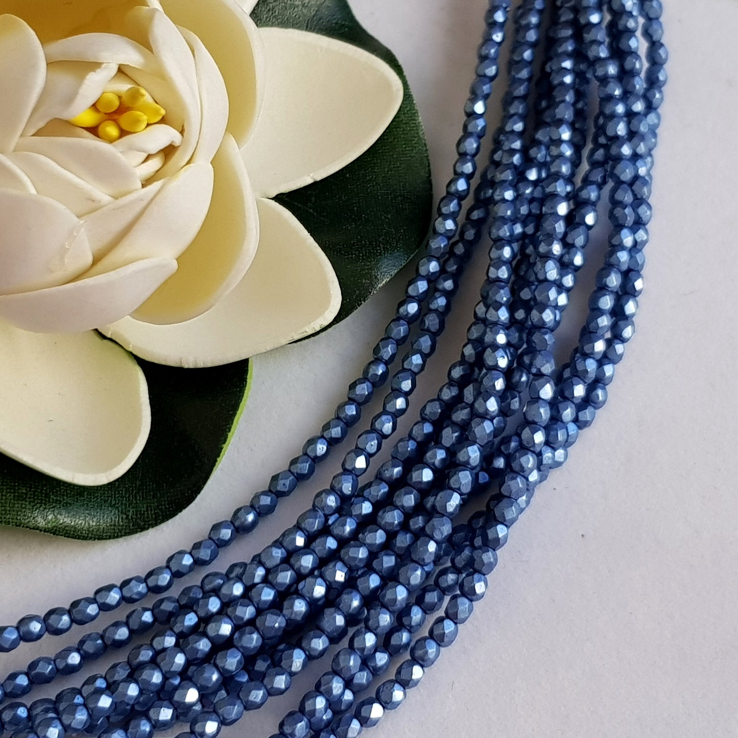 Czech Fire Polished 50 Bead Strand - Suede Gold Provence 3mm Round Faceted | FP-08A08-CB-03 | Beading Supply