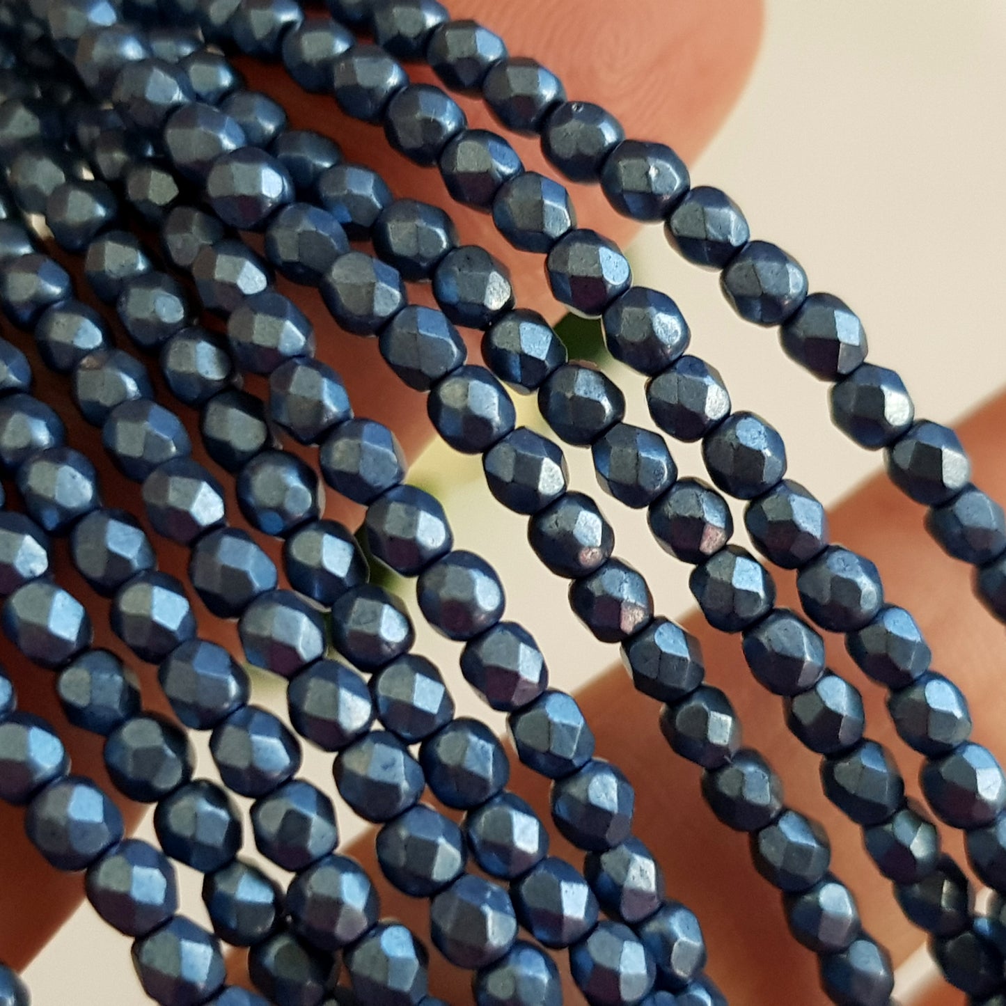 Czech Fire Polished 50 Bead Strand - Suede Gold Provence 3mm Round Faceted | FP-08A08-CB-03 | Beading Supply
