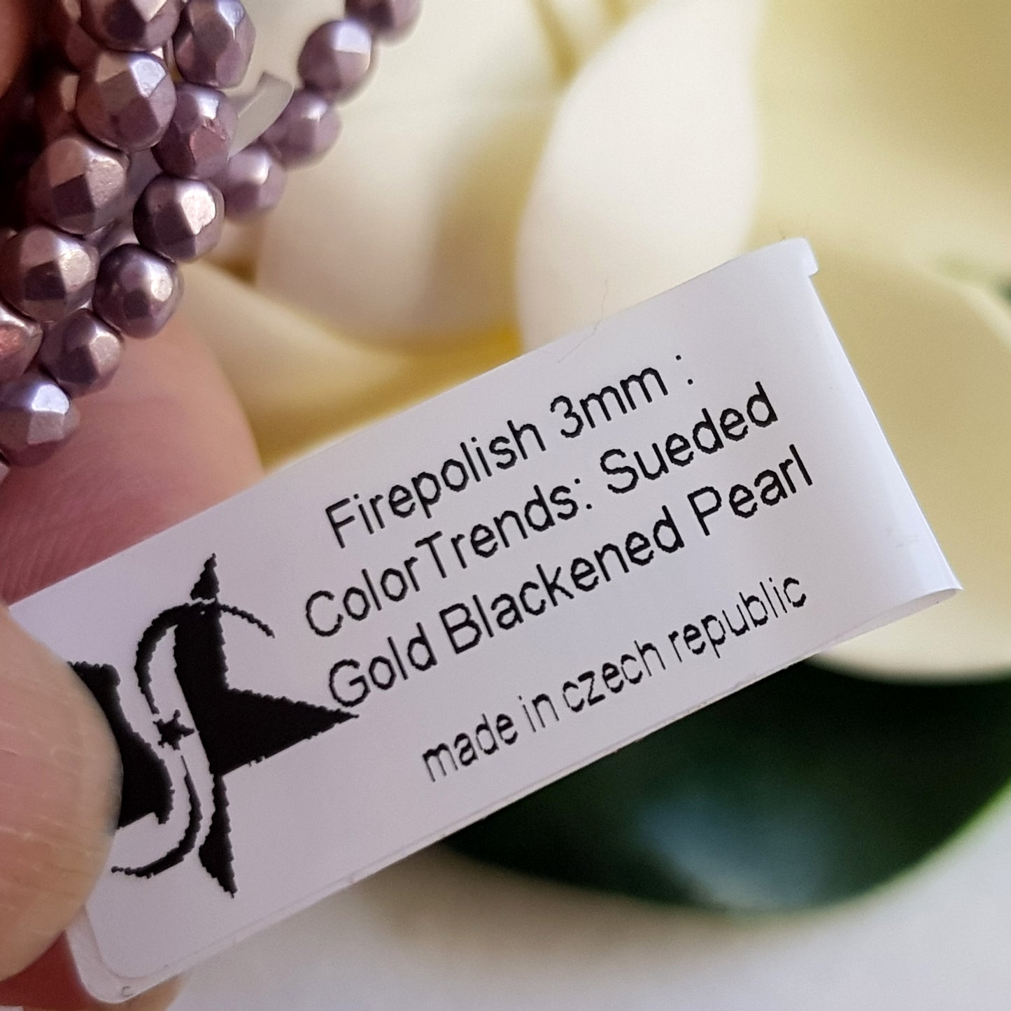 Czech Fire Polished 50 Bead Strand - Suede Gold Blackened Pearl 3mm Round Faceted | FP-08A10-CB-03 | Beading Supply