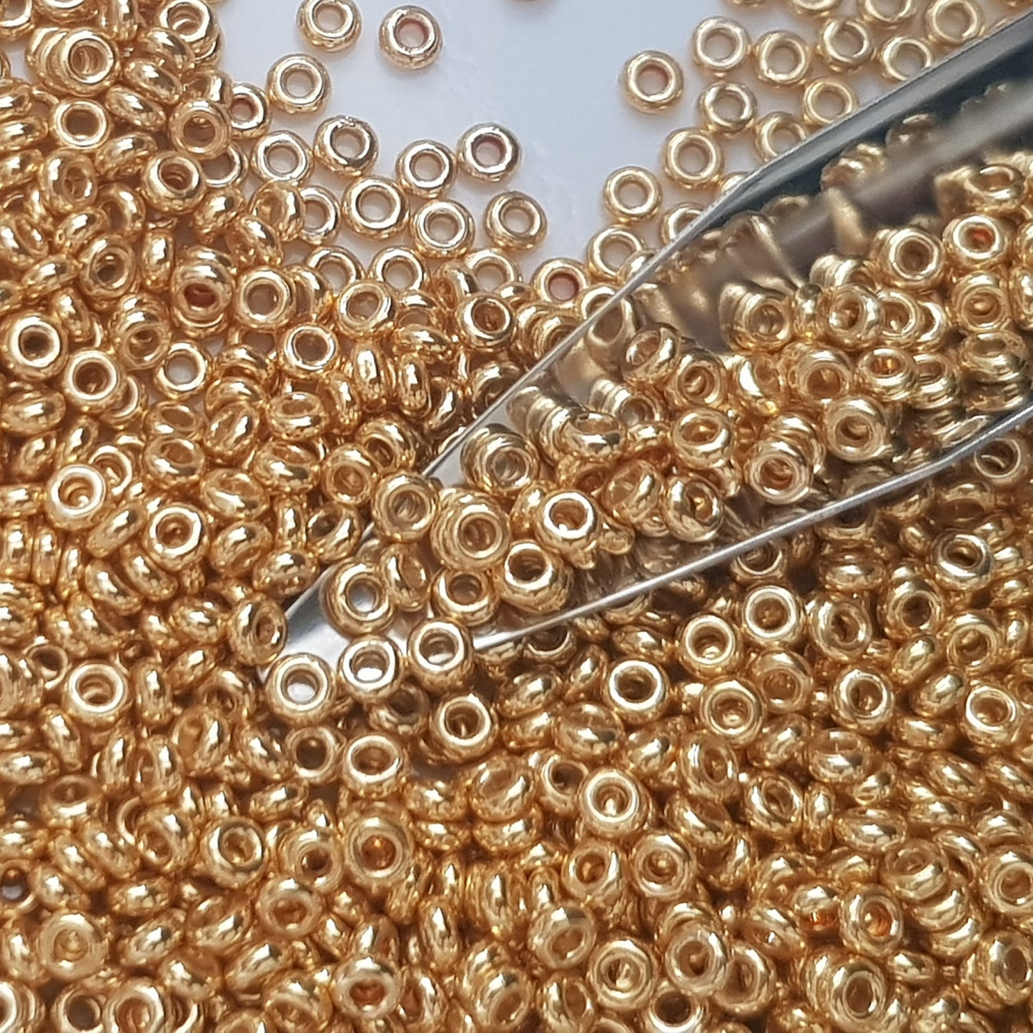Demi 8/0 - TN-PF557 Starlight Gold Galvanized Permanent Finish 5g Seed Beads - Beading Supply
