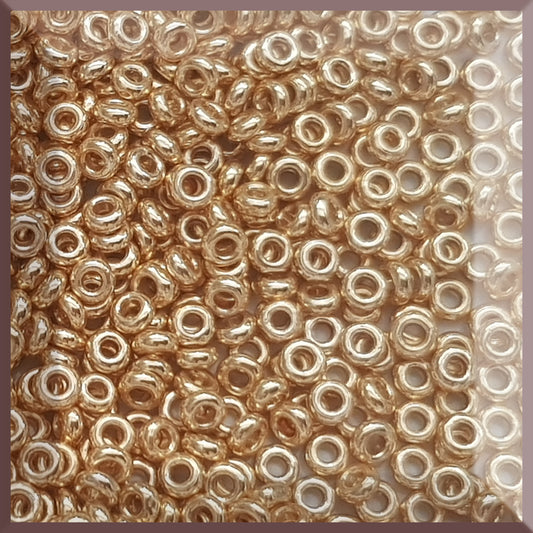 Demi 8/0 - TN-PF557 Starlight Gold Galvanized Permanent Finish 5g Seed Beads - Beading Supply