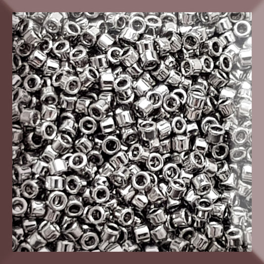 Aiko 11/0 TA-1160 Chrome Silver Palladium Plate Precision-Cut Cylinder Toho Seed Beads | Beading Supply