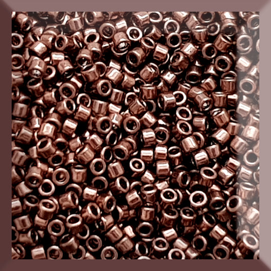 Aiko 11/0 TA-522 Rosy Brown Galvanized Precision-Cut Cylinder Toho Seed Beads | Beading Supply