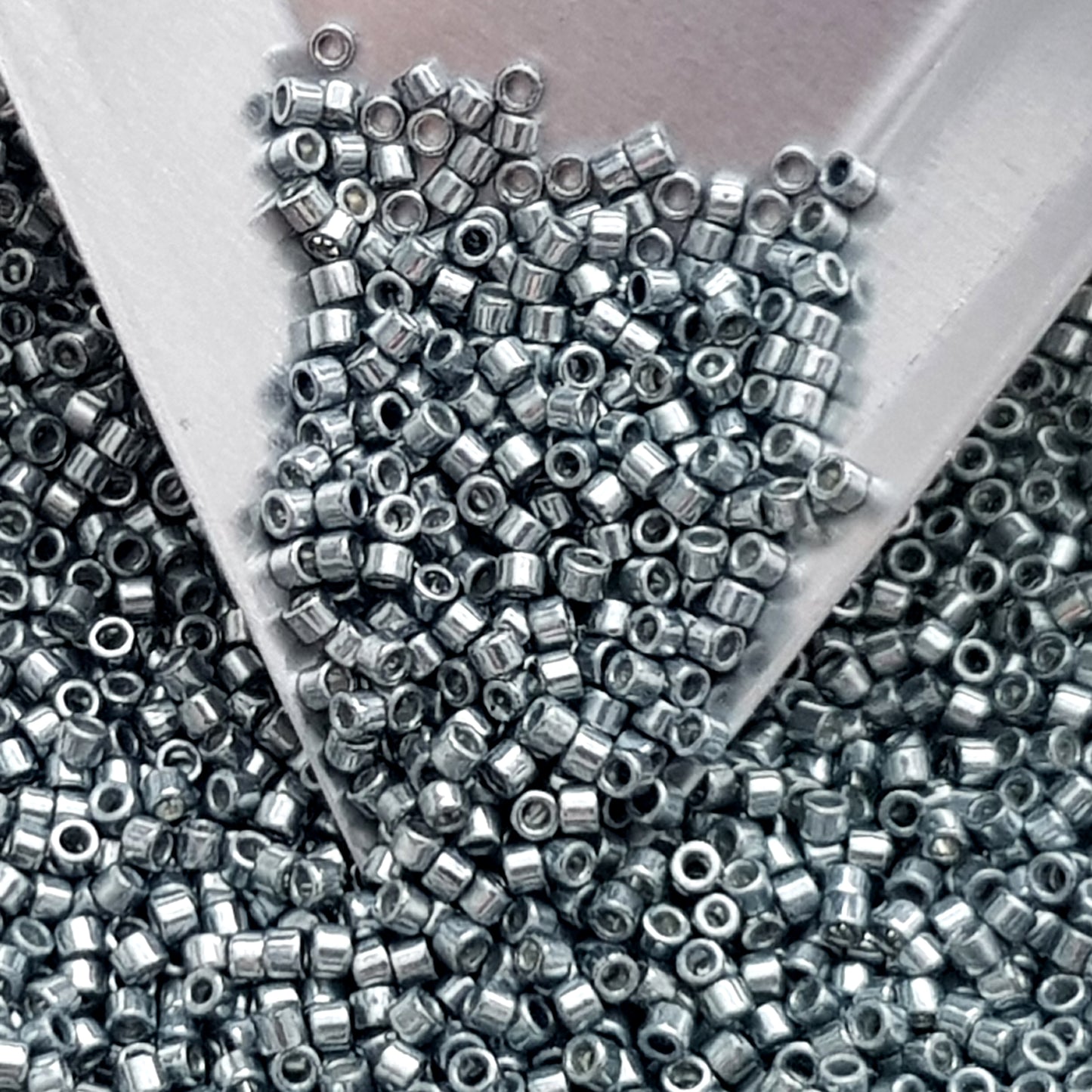 Aiko 11/0 TA-565 Blue Slate Galvanized Precision-Cut Cylinder Toho Seed Beads | Beading Supply