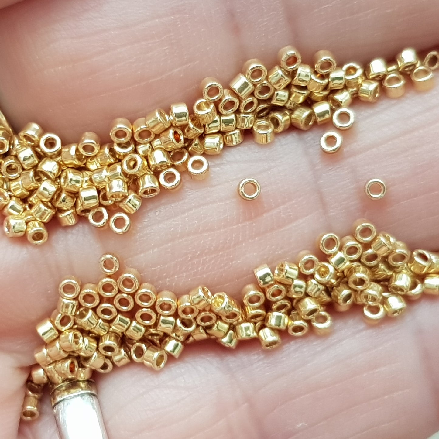 Aiko 11/0 TA-PF557 Starlight Gold Galvanized PermaFinish Precision-Cut Cylinder Toho Seed Beads | Beading Supply