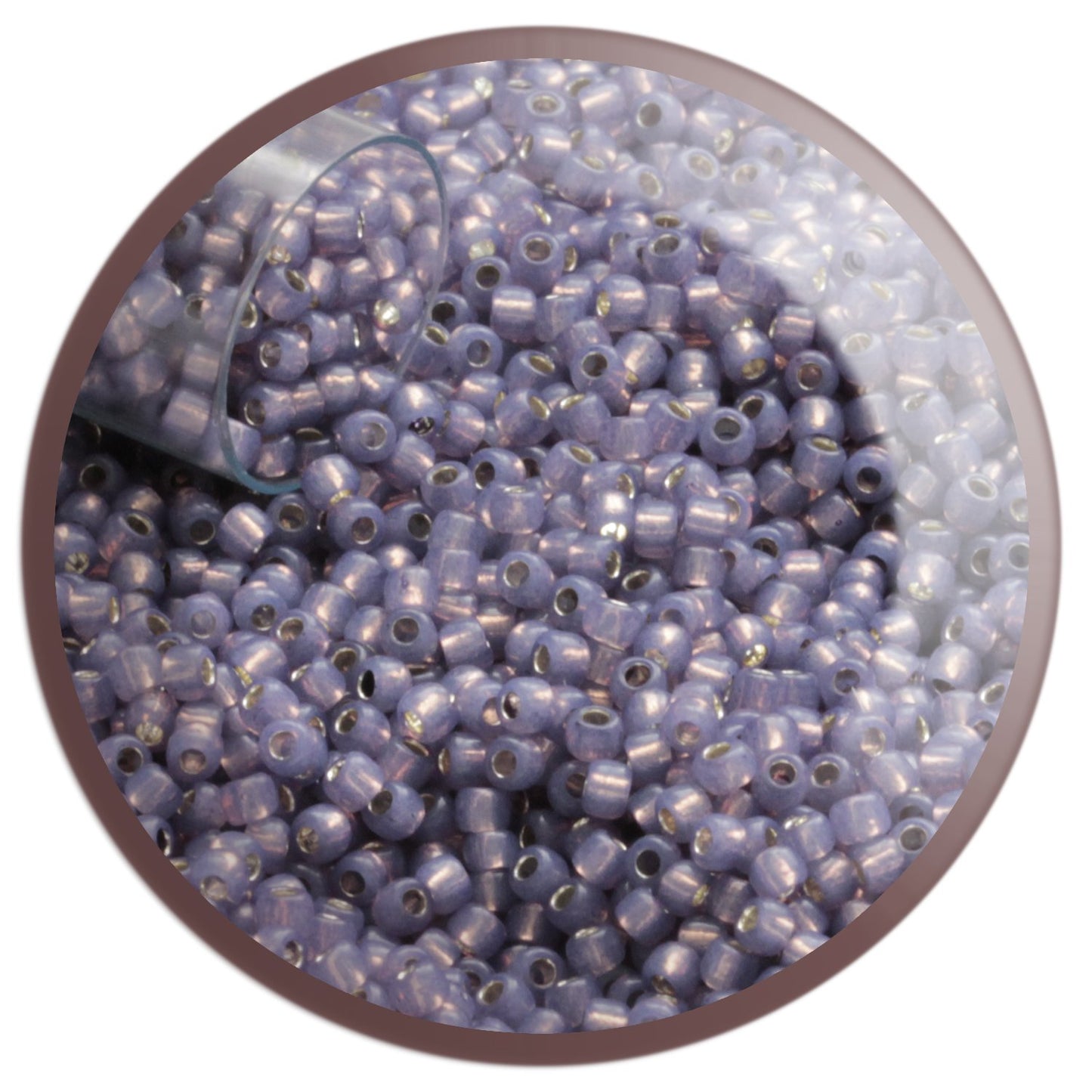 11/0 TR-2124 Milky Lavender Silver Lined Round Toho Seed Beads - Beading Supply - Kalitheo Jewellery