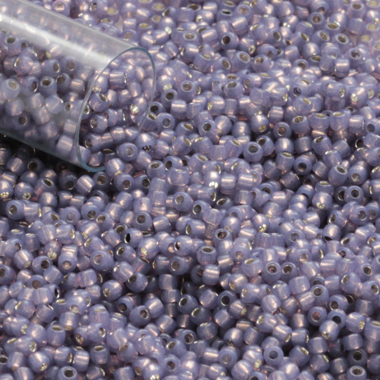 11/0 TR-2124 Milky Lavender Silver Lined Round Toho Seed Beads - Beading Supply - Kalitheo Jewellery