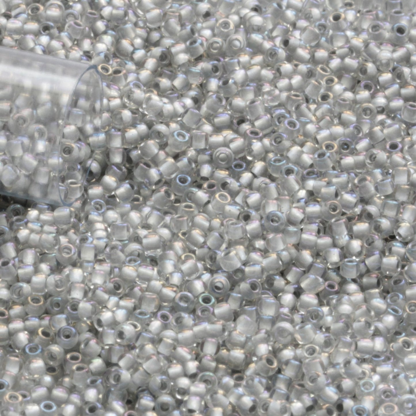 11/0 TR-261 Crystal Rainbow Grey Lined Round Toho Seed Beads - Beading Supply - Kalitheo Jewellery
