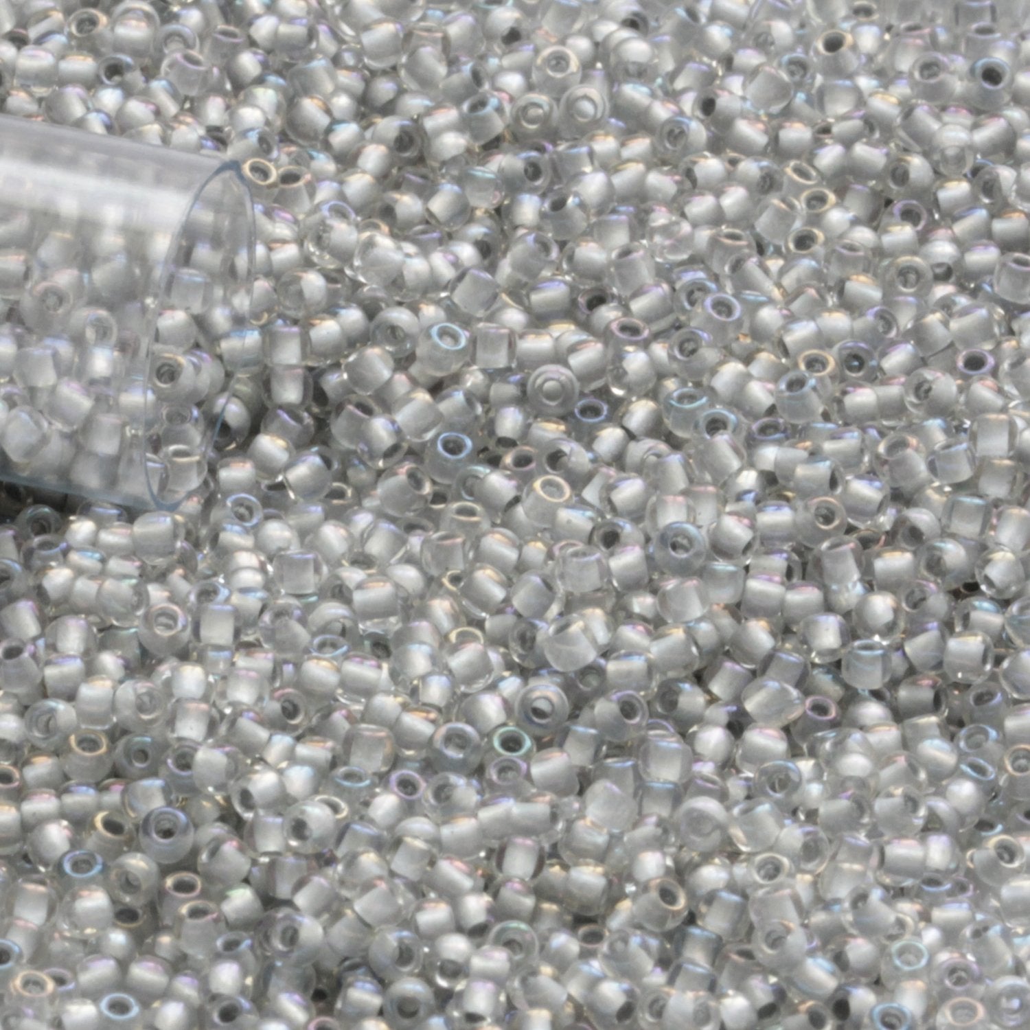 11/0 TR-261 Crystal Rainbow Grey Lined Round Toho Seed Beads - Beading Supply - Kalitheo Jewellery