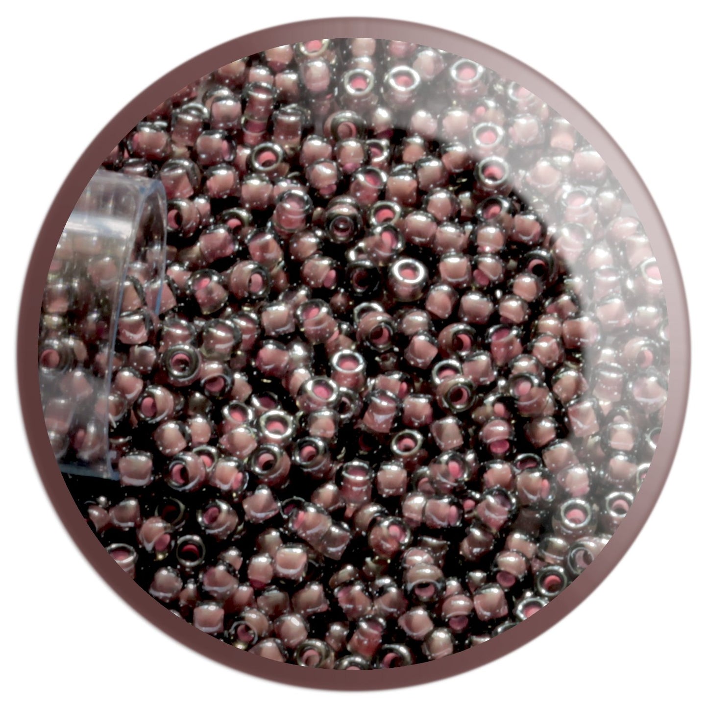 11/0 TR-367 Black Diamond Pink Lined Lustre Round Toho Seed Beads - Beading Supply - Kalitheo Jewellery