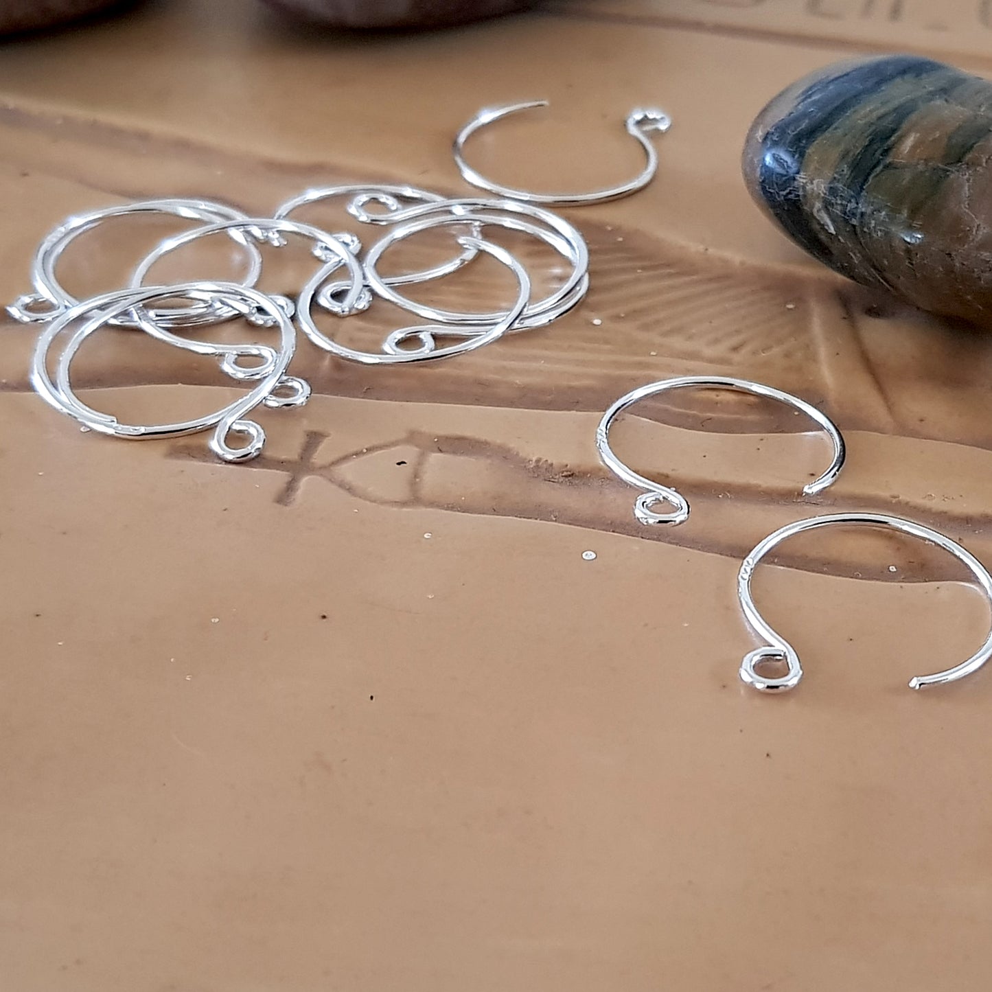Circle Handmade Earring Hooks Silver 999 ( BULK 10 pcs) | FS-015EH-5 | Jewellery Supply - Kalitheo Jewellery