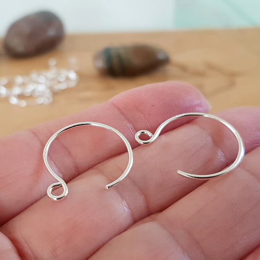 Circle Handmade Earring Hooks Silver 999  ( BULK 10 pcs) | FS-015EH-5 | Jewellery Supply - Kalitheo Jewellery