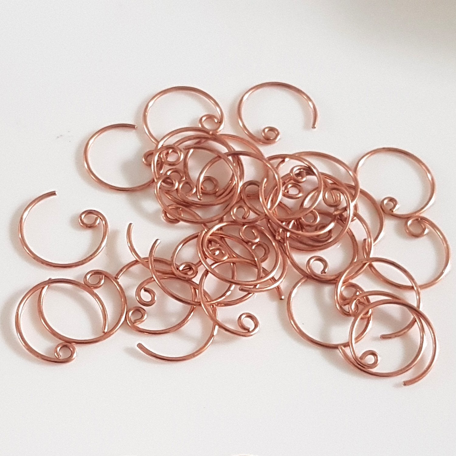 Copper Circle Artisan Earring Hooks BULK 10 pcs | C006EH-5 | Jewellery Supply - Kalitheo Jewellery