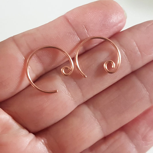 Copper Circle Artisan Earring Hooks BULK 10 pcs | C006EH-5 | Jewellery Supply - Kalitheo Jewellery