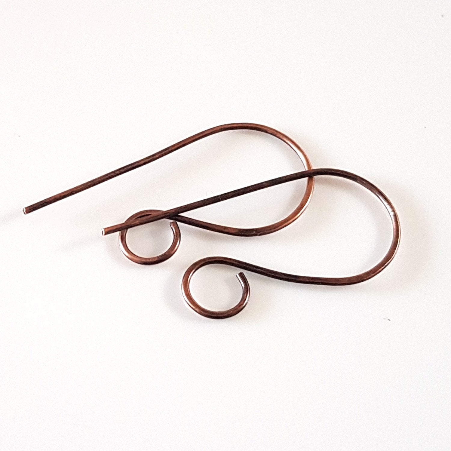 Ear Wires, Oxidised Copper Large Shepherds Hooks - Jewellery Making Supply (F-C008/EH ) - Kalitheo Jewellery