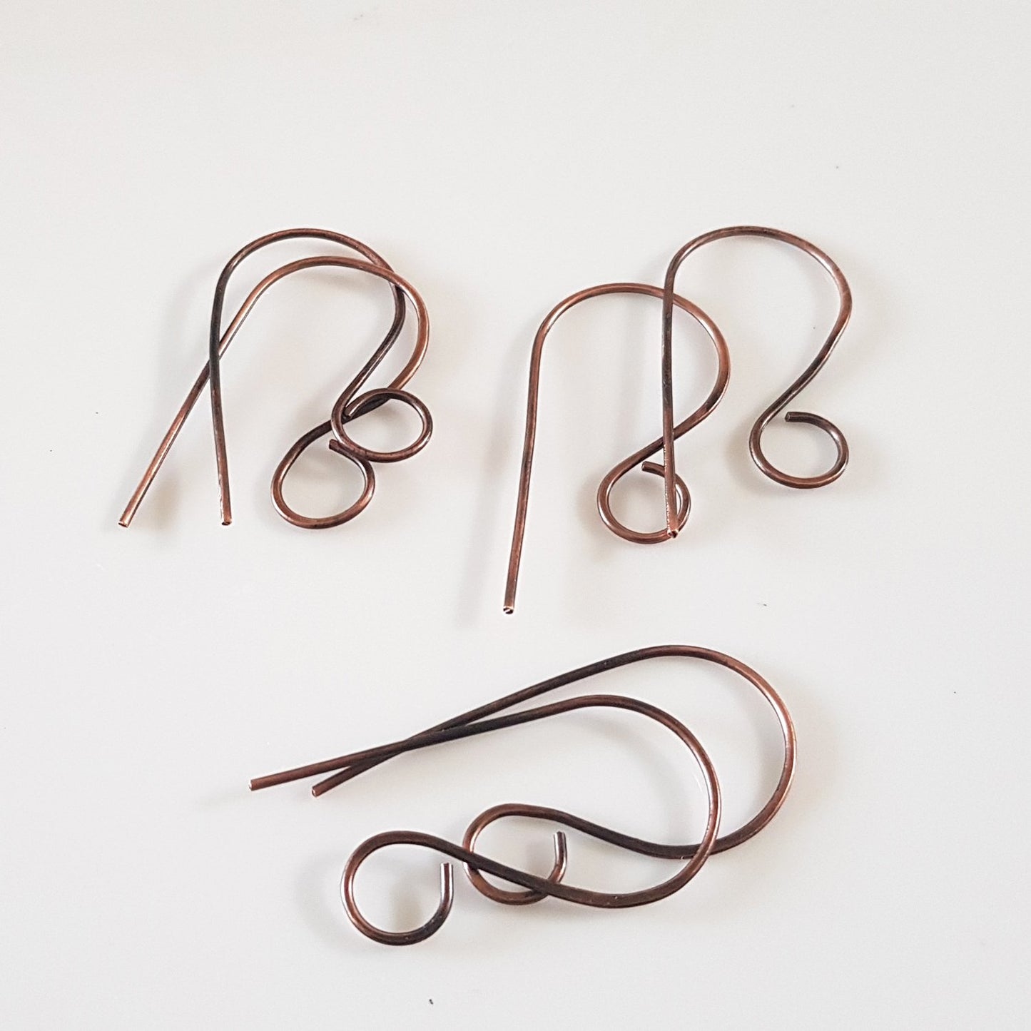 Ear Wires, Oxidised Copper Large Shepherds Hooks - Jewellery Making Supply (F-C008/EH ) - Kalitheo Jewellery
