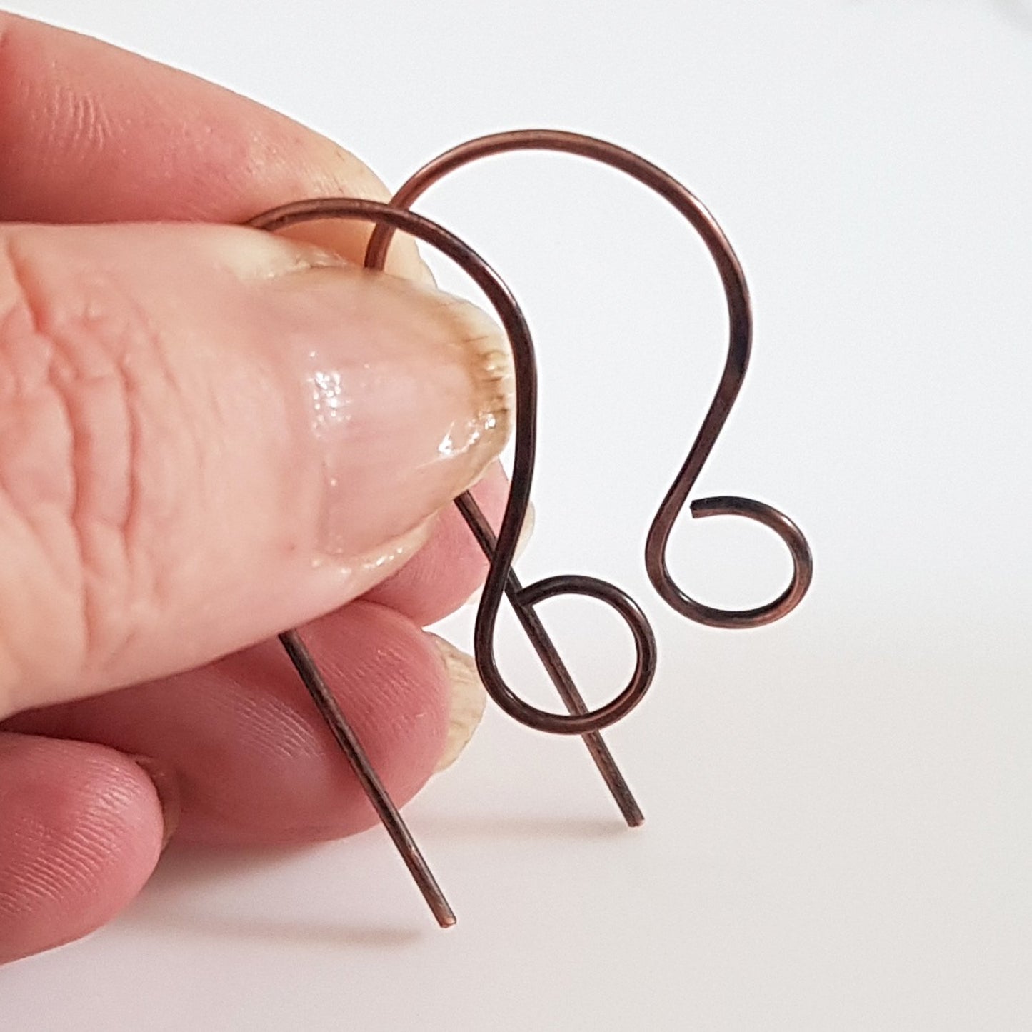 Ear Wires, Oxidised Copper Large Shepherds Hooks - Jewellery Making Supply (F-C008/EH ) - Kalitheo Jewellery
