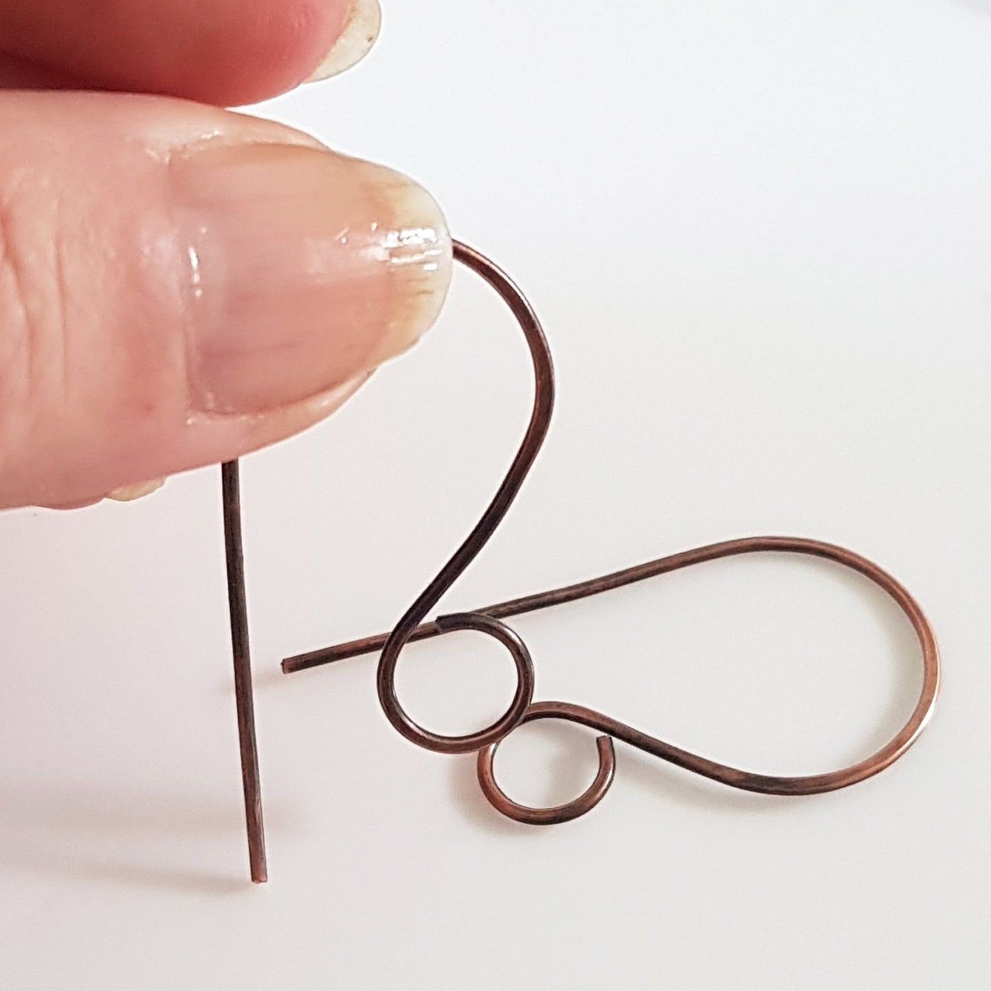 Ear Wires, Oxidised Copper Large Shepherds Hooks - Jewellery Making Supply (F-C008/EH ) - Kalitheo Jewellery