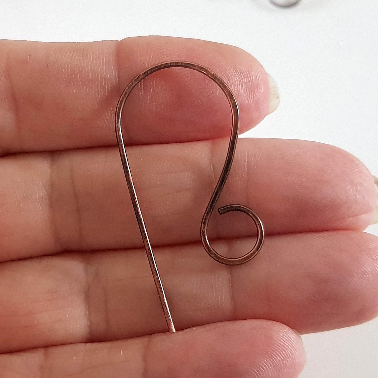 Ear Wires, Oxidised Copper Large Shepherds Hooks - Jewellery Making Supply (F-C008/EH ) - Kalitheo Jewellery