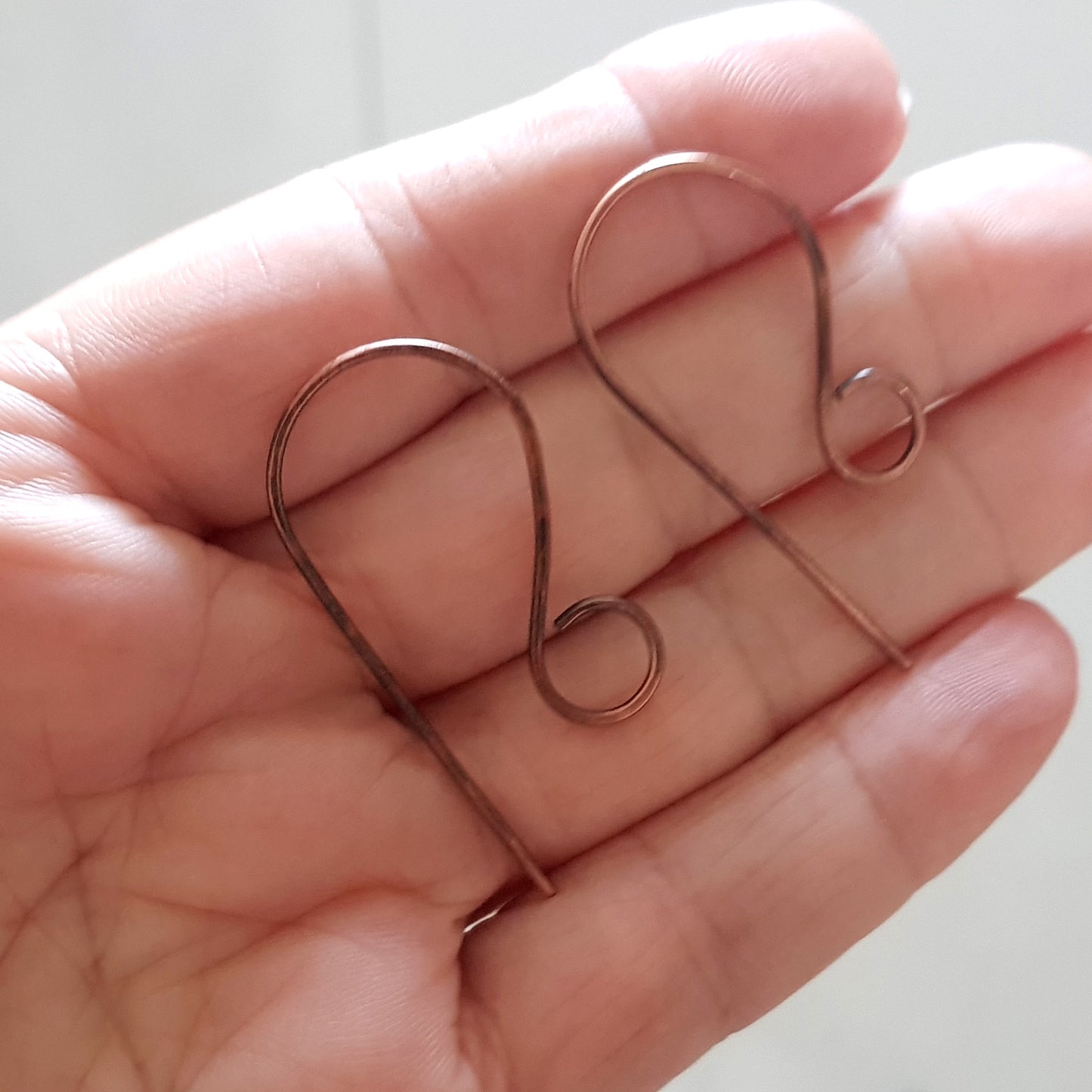 Ear Wires, Oxidised Copper Large Shepherds Hooks - Jewellery Making Supply (F-C008/EH ) - Kalitheo Jewellery