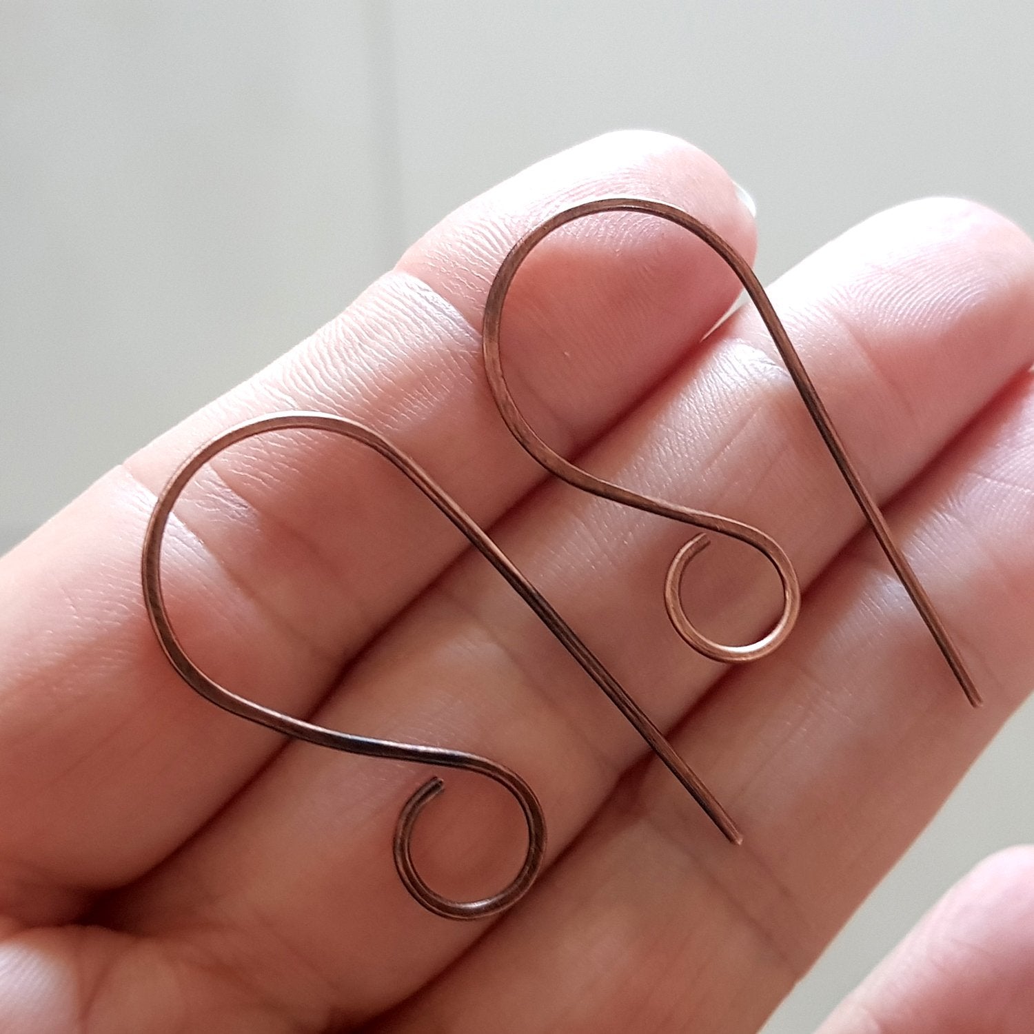 Ear Wires, Oxidised Copper Large Shepherds Hooks - Jewellery Making Supply (F-C008/EH ) - Kalitheo Jewellery