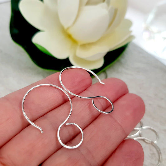 Earring Hooks Premium Quality Silver 925 Large Hanging Loop - Kalitheo