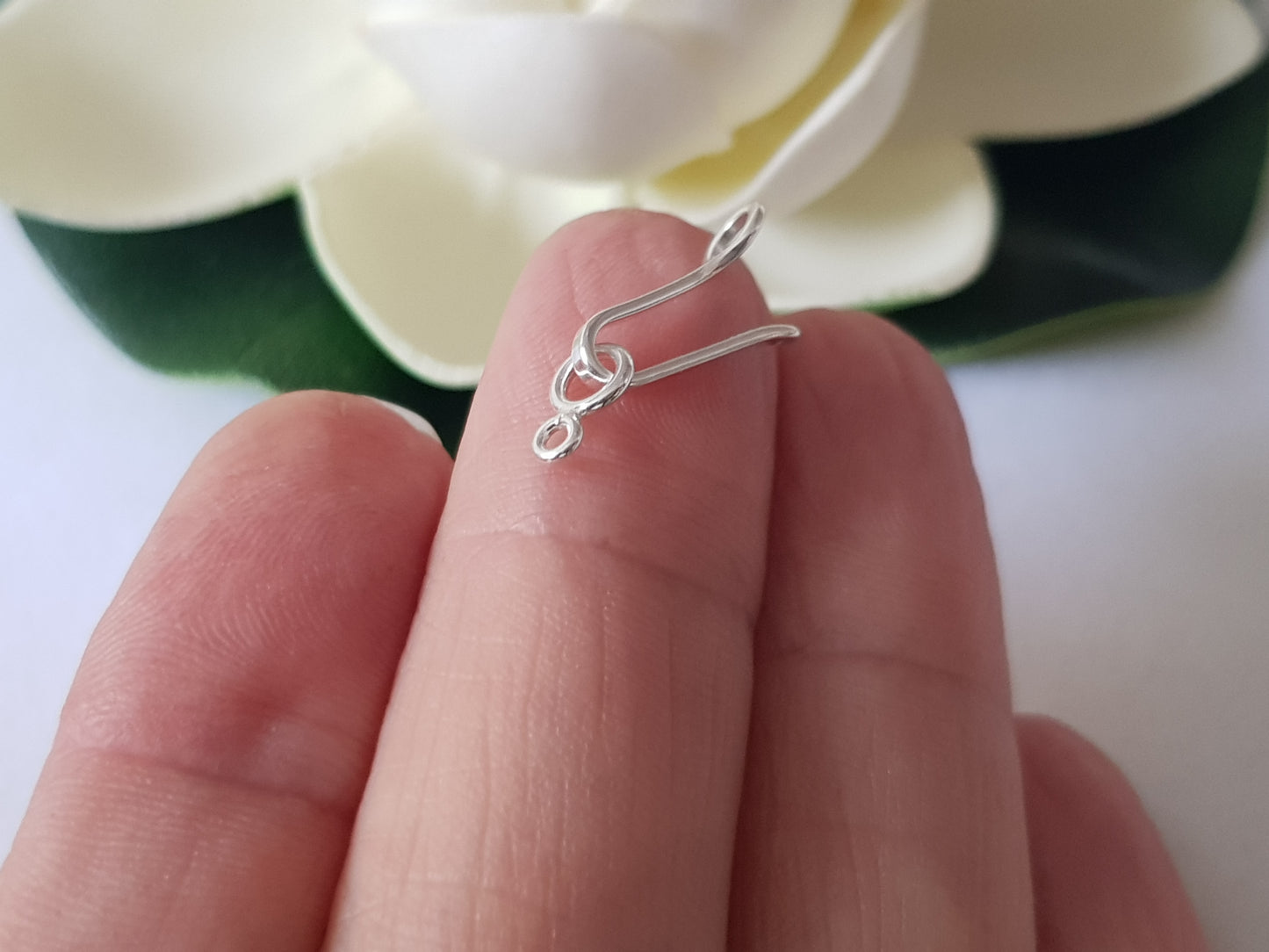 Hook & Eye Clasp 15mm Sterling Silver 925 | SS-022HE15 | Jewellery Making Supplies