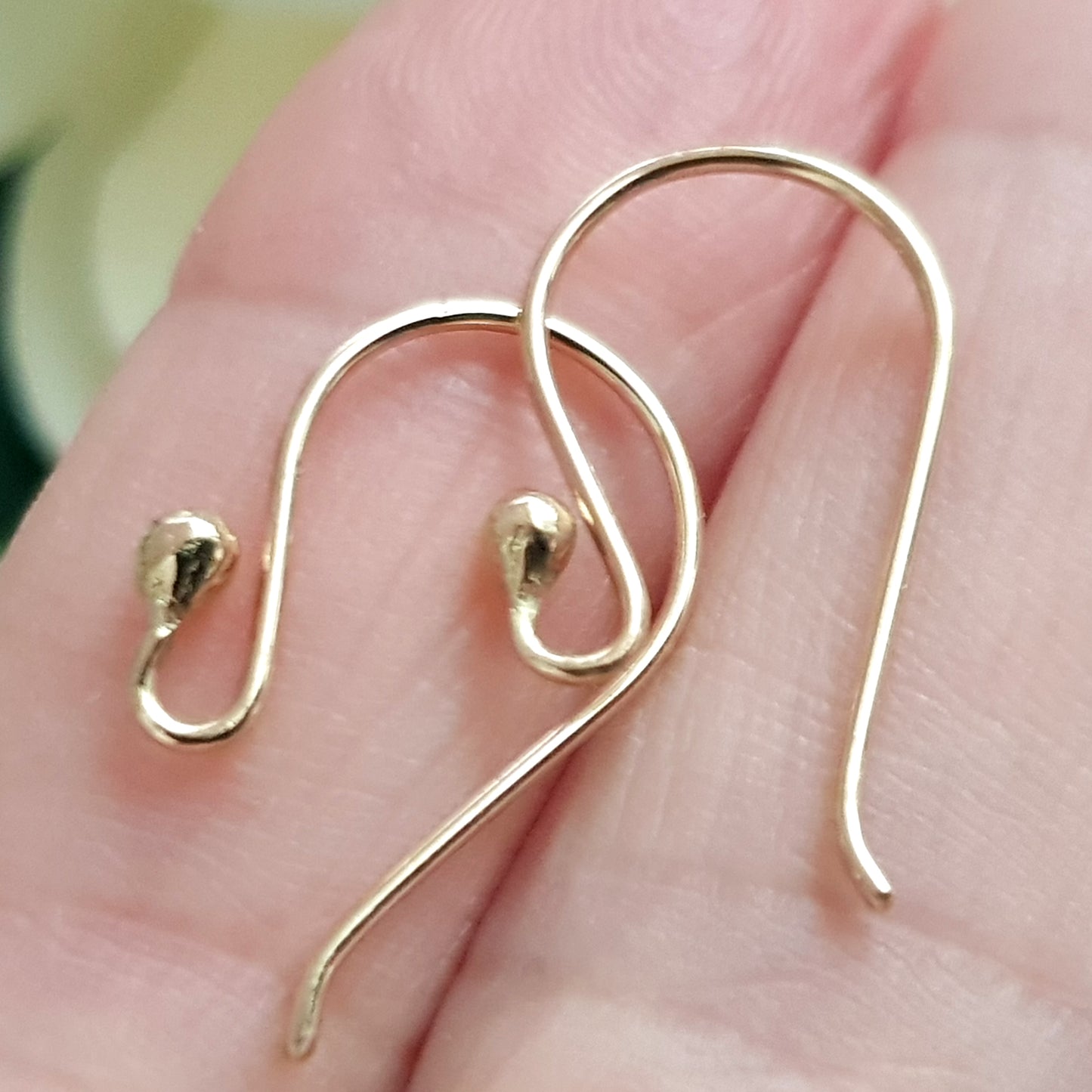 Handmade 9ct Yellow Gold Shepherd Hook Style Ear Hooks | YG9-011EH | Earring Making Supply | Kalitheo