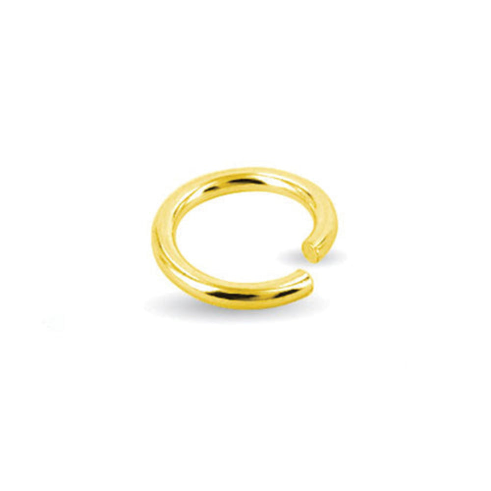 A single open jump ring made of solid 9ct yellow gold.