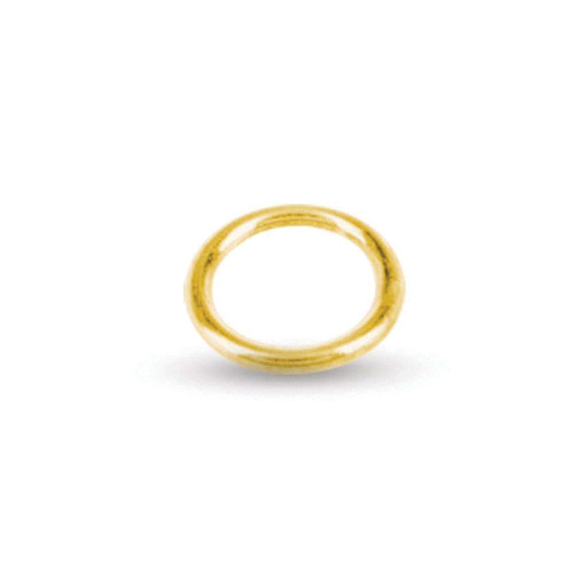 Solid Yellow  Real Gold Closed Jump Rings