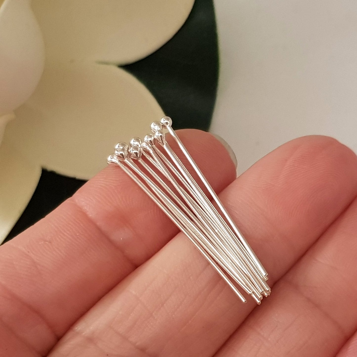 Handmade Ball Headpins silver 925 30 mm | Kalitheo Findings