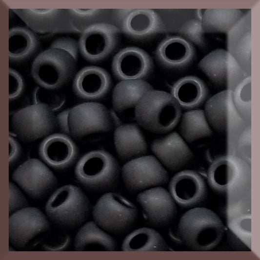 6/0 TR-49F Jet Black Opaque Frosted 10g/30g Round Toho Seed Beads - Beading Supply