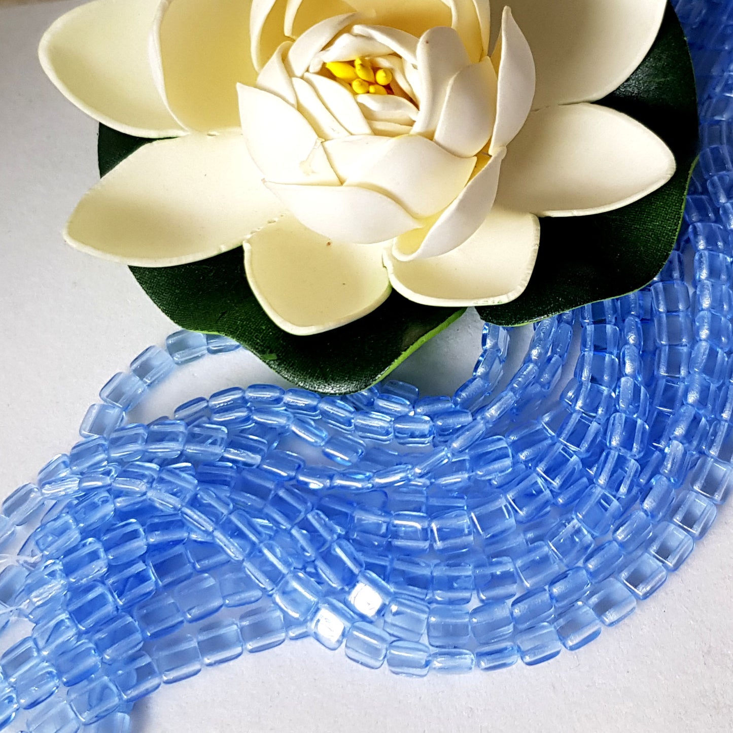 Tile Lt Sapphire Transparent 6mm CzechMate Beads | CZMTile-3002 | Beading Supply