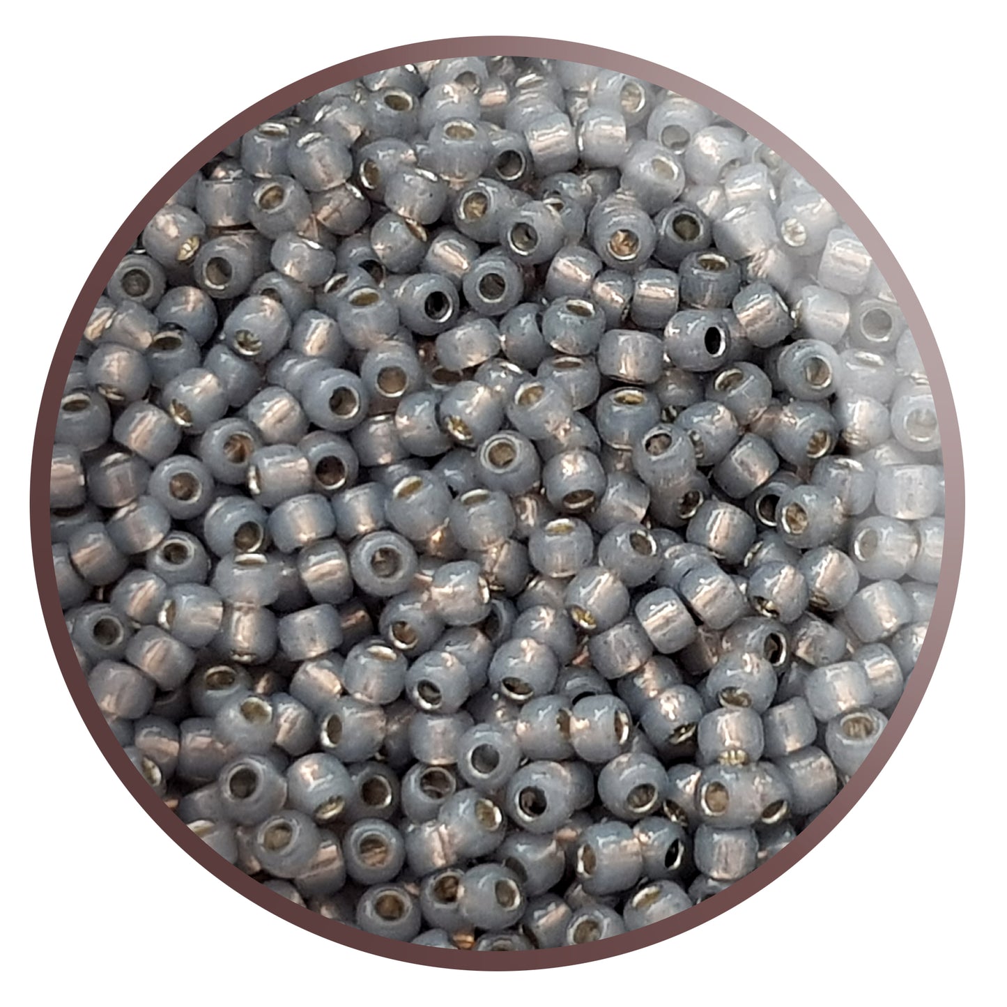 8/0 TR-2115 Milky Grey Silver-Lined 10g/30g Round Toho Seed Beads - Beading Supply