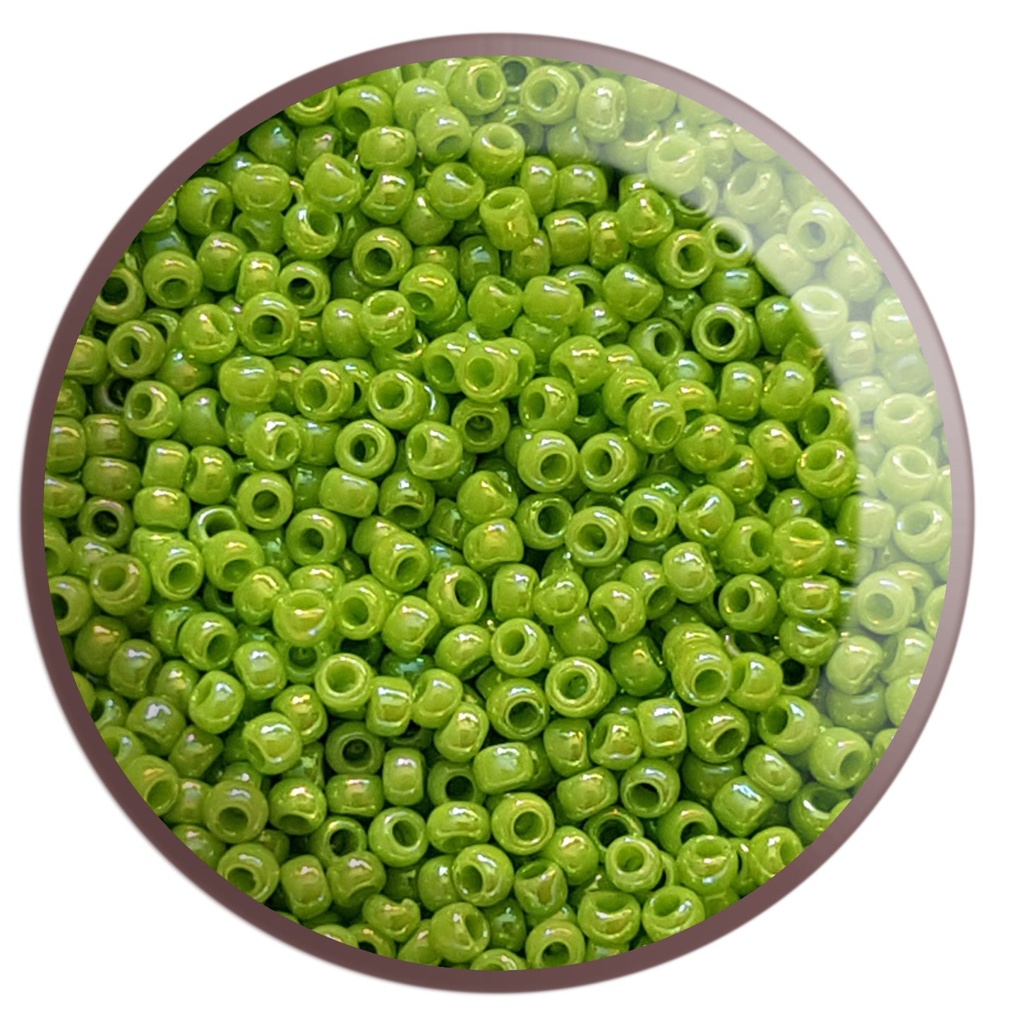 8/0 TR-404 Sour Apple Opaque Rainbow Round Toho Seed Beads - Beading Supply - Kalitheo