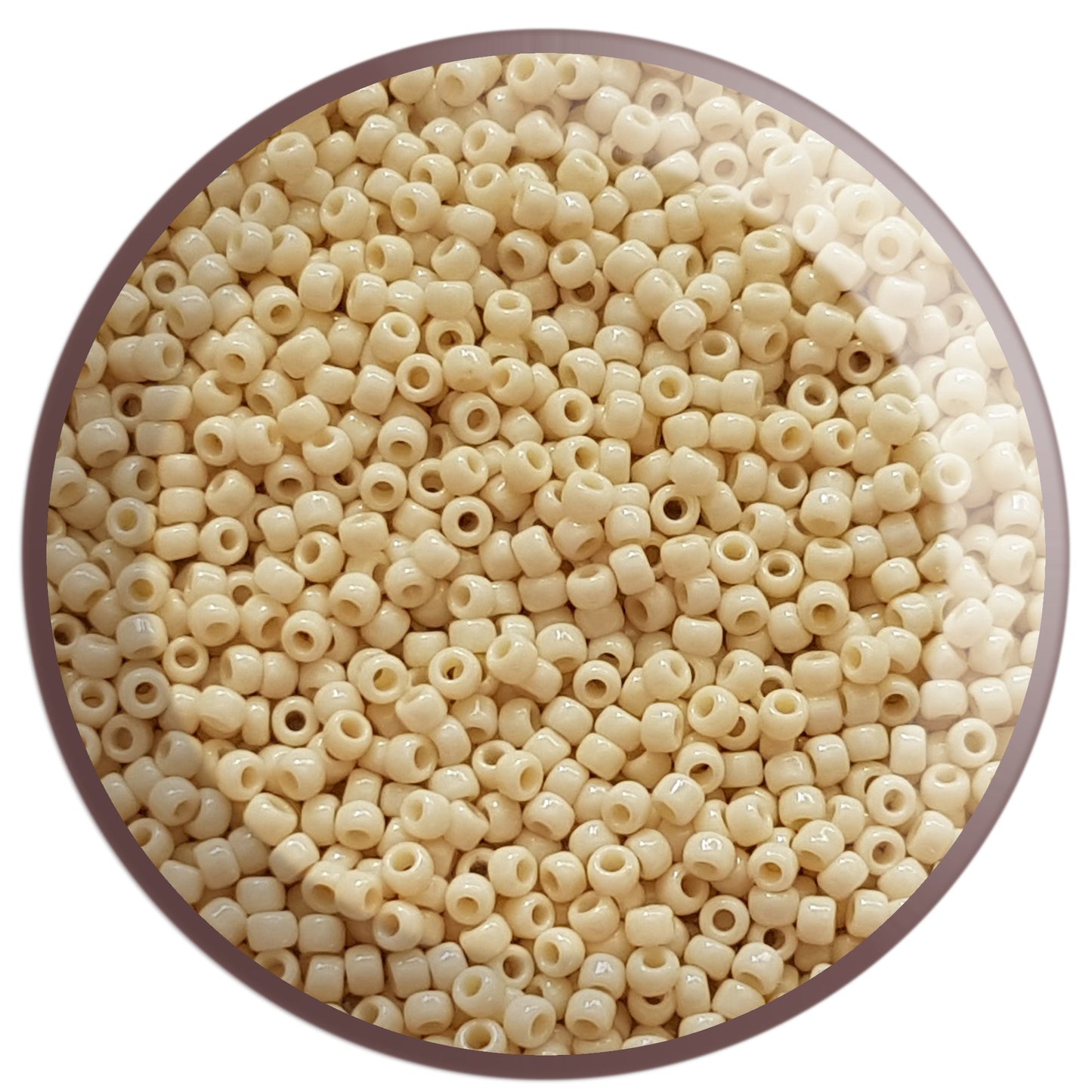 8/0 TR-51 Lt Beige Opaque Round Toho Seed Beads - Beading Supply - Kalitheo