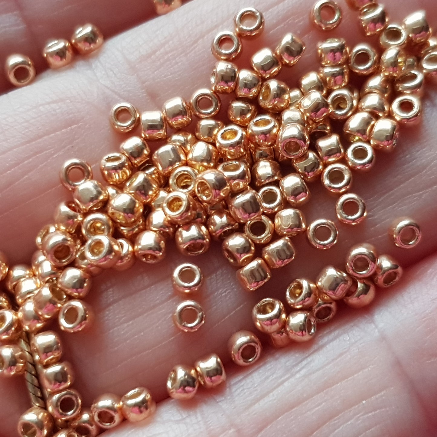 8/0 TR-PF551 Rose Gold Galvanized Permanent Finish 10g/30g Round Toho Seed Beads - Beading Supply
