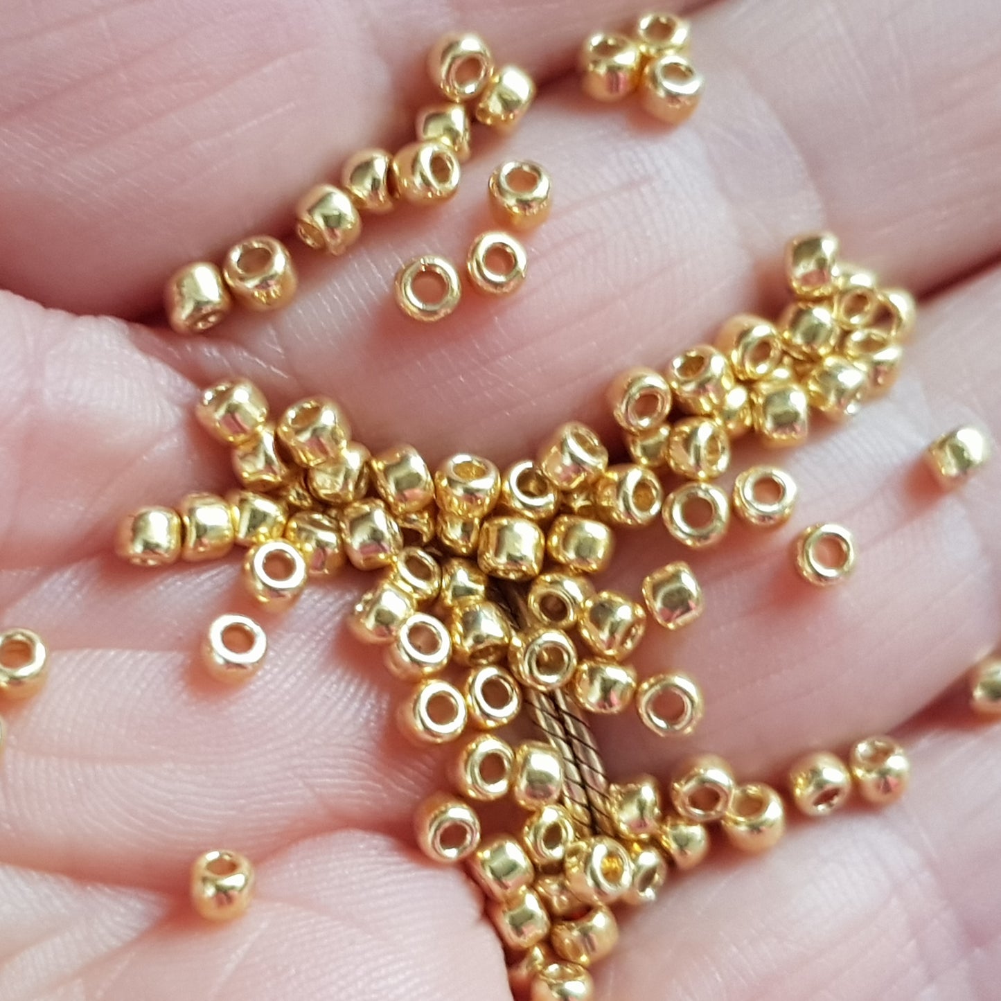 8/0 TR-PF557 Starlight Gold Galvanized Permanent Finish 10g/30g Round Toho Seed Beads - Beading Supply