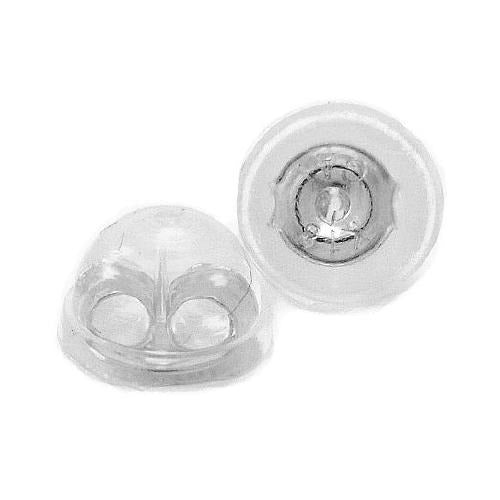 Silicone earring stoppers - earnuts clover, sterling silver 925