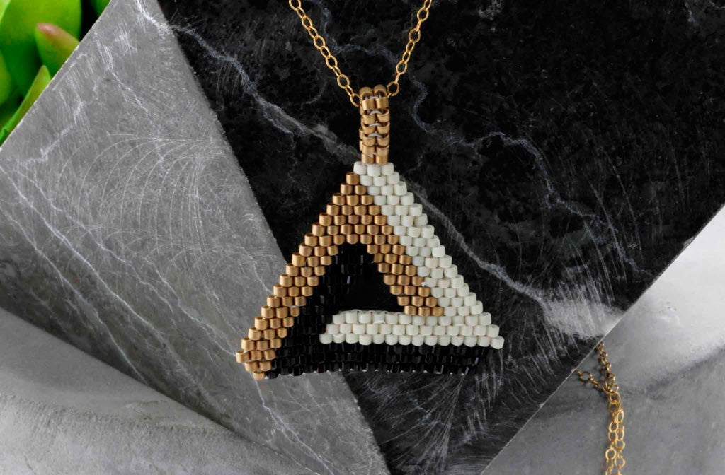 KJ-014 Geometrical Beaded Pendant - Kalitheo Jewellery