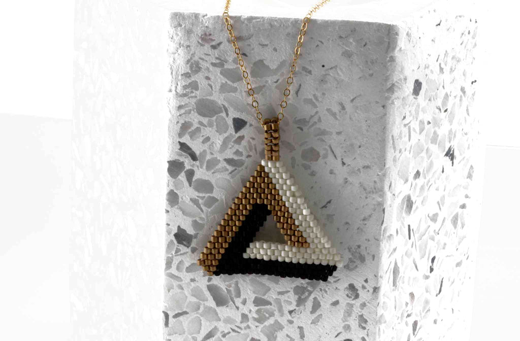KJ-014 Geometrical Beaded Pendant - Kalitheo Jewellery