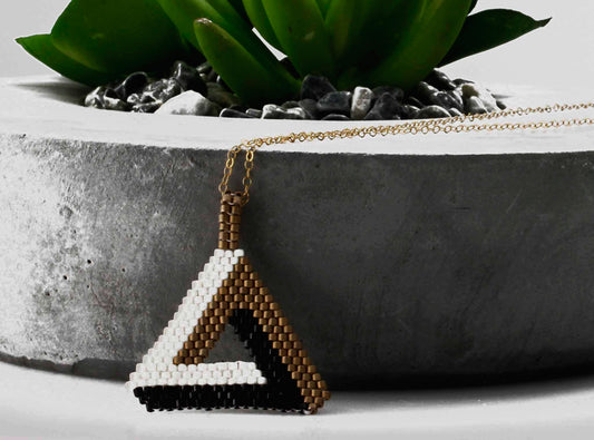 KJ-014 Geometrical Beaded Pendant - Kalitheo Jewellery