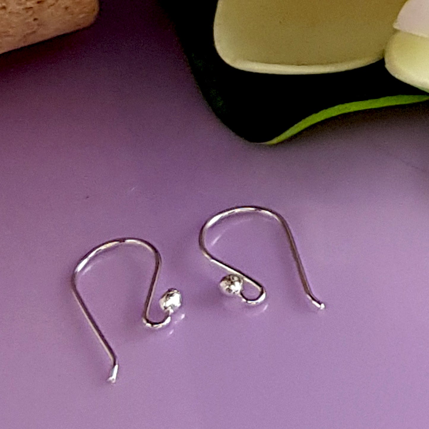 Handmade Argentum 940 Sterling Silver Ear Hooks – 20mm Shepherd Hook Style,| SS-011EH | Earring Making Supply - Kalitheo
