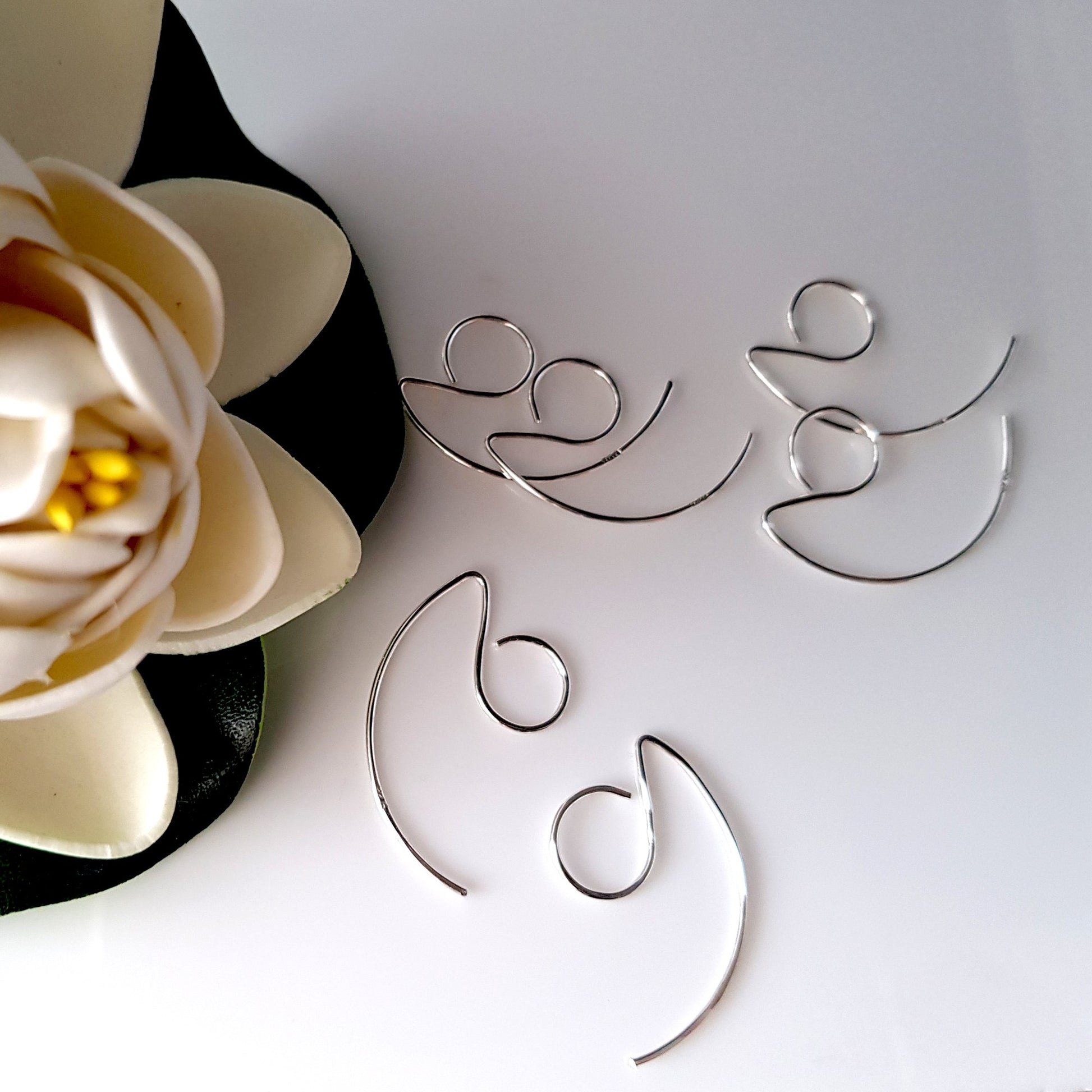 Earring Hooks Premium Quality Sterling Silver Large Loop For Resin Earrings | SS-025EH | Earring Supply - Kalitheo