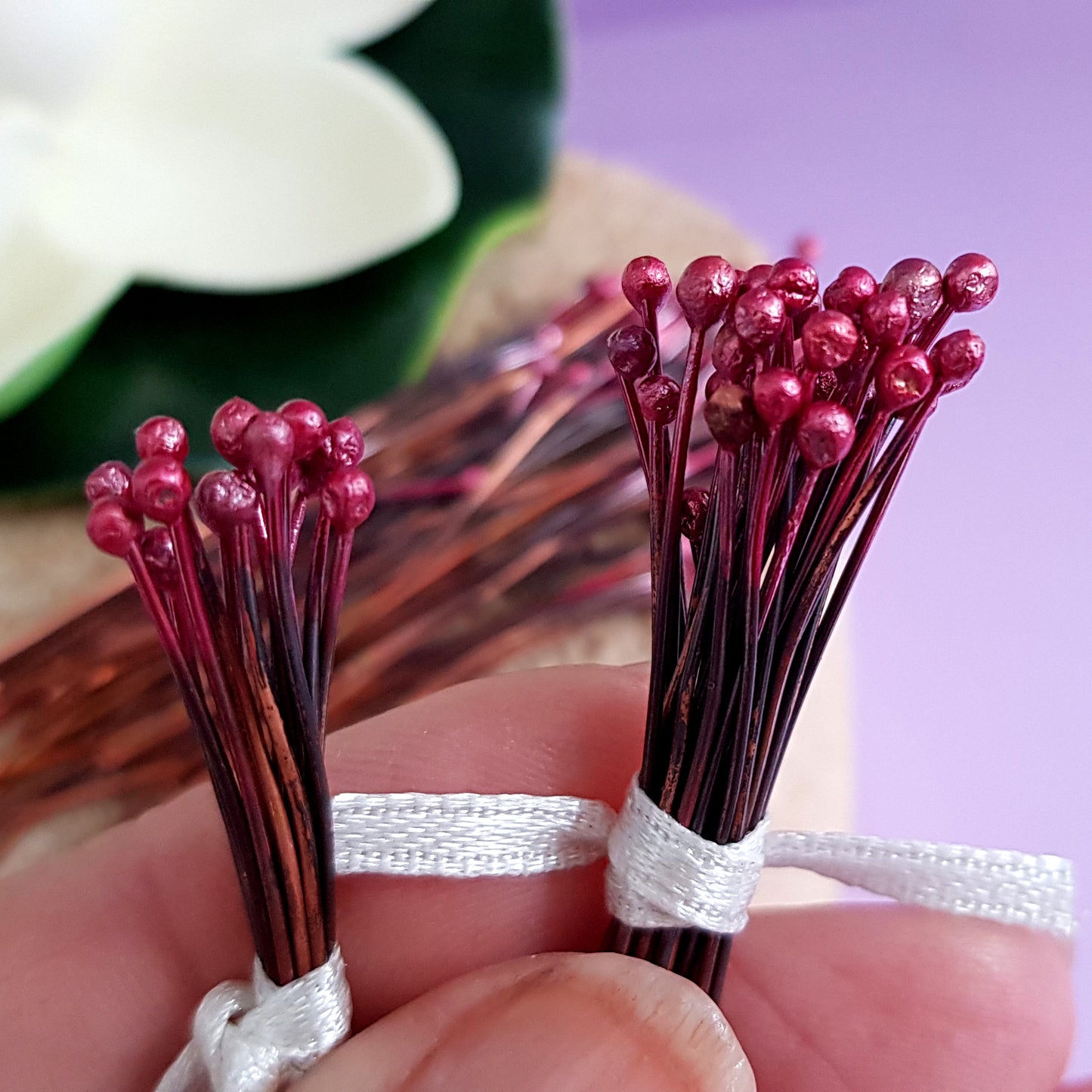 Rosy Fire Oxidized Ball Handmade Headpins | C-009HP | Jewellery Making Supply - Kalitheo Jewellery