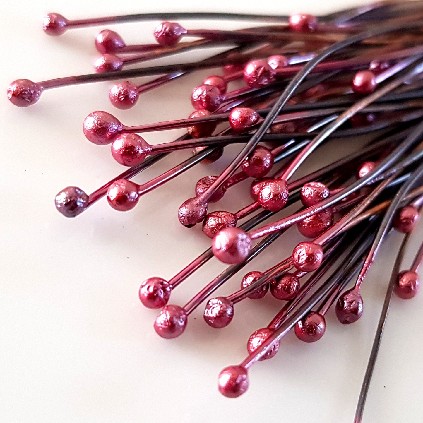Rosy Fire Oxidized Ball Handmade Headpins | C-009HP | Jewellery Making Supply - Kalitheo Jewellery